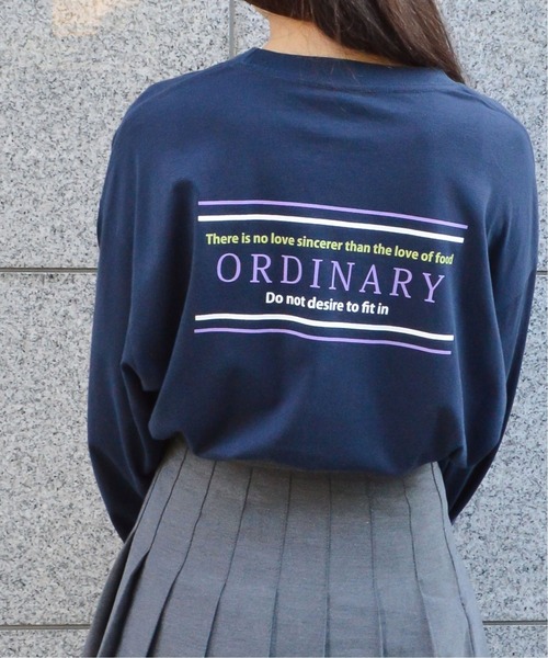 spiritoso(スピリトーゾ)の「ORDINARYプリントロンT(Tシャツ/カットソー・レディース・ネイビー/オフホワイト/オリーブ/サックスブルー・FREE)」の14枚目の写真