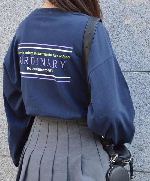 spiritoso(スピリトーゾ)の「ORDINARYプリントロンT(Tシャツ/カットソー・レディース・ネイビー/オフホワイト/オリーブ/サックスブルー・FREE)」の17枚目の写真