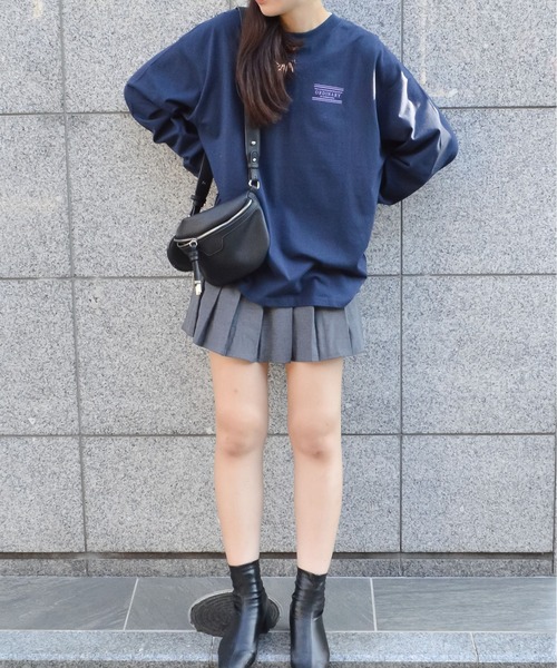 spiritoso(スピリトーゾ)の「ORDINARYプリントロンT(Tシャツ/カットソー・レディース・ネイビー/オフホワイト/オリーブ/サックスブルー・FREE)」の19枚目の写真