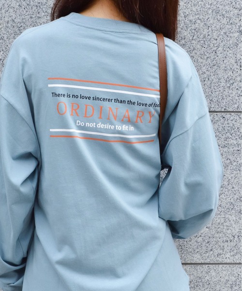 spiritoso(スピリトーゾ)の「ORDINARYプリントロンT(Tシャツ/カットソー・レディース・ネイビー/オフホワイト/オリーブ/サックスブルー・FREE)」の22枚目の写真
