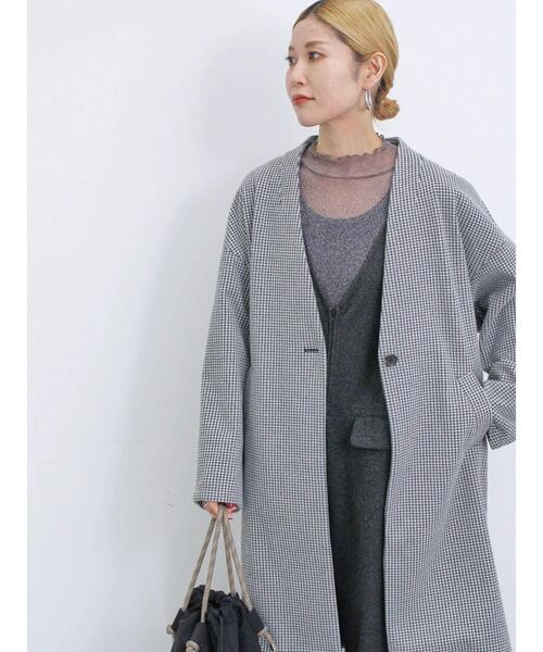 Samansa Mos2 blue（サマンサモスモスブルー）の「マルチスタイルVネックコート（その他アウター・レディース・ブラック/カーキ/グレー/オフホワイト・L/M）」の6枚目の写真