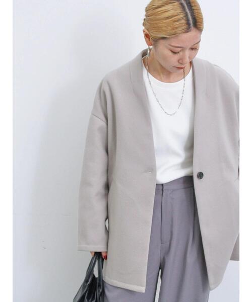 Samansa Mos2 blue（サマンサモスモスブルー）の「マルチスタイルVネックコート（その他アウター・レディース・ブラック/カーキ/グレー/オフホワイト・L/M）」の11枚目の写真