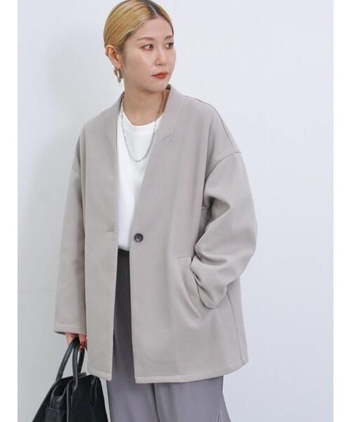 Samansa Mos2 blue（サマンサモスモスブルー）の「マルチスタイルVネックコート（その他アウター・レディース・ブラック/カーキ/グレー/オフホワイト・L/M）」の12枚目の写真