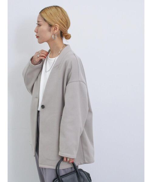 Samansa Mos2 blue（サマンサモスモスブルー）の「マルチスタイルVネックコート（その他アウター・レディース・ブラック/カーキ/グレー/オフホワイト・L/M）」の14枚目の写真