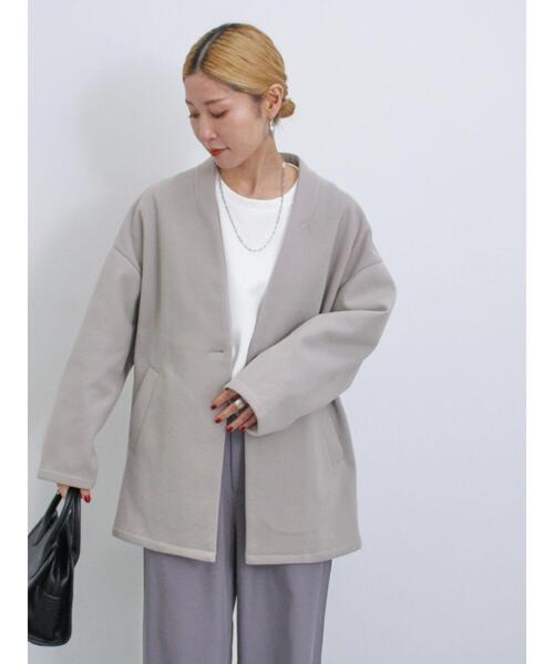 Samansa Mos2 blue（サマンサモスモスブルー）の「マルチスタイルVネックコート（その他アウター・レディース・ブラック/カーキ/グレー/オフホワイト・L/M）」の15枚目の写真