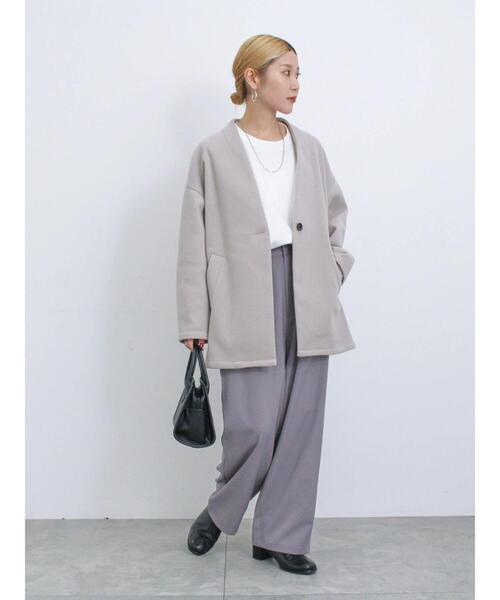 Samansa Mos2 blue（サマンサモスモスブルー）の「マルチスタイルVネックコート（その他アウター・レディース・ブラック/カーキ/グレー/オフホワイト・L/M）」の16枚目の写真