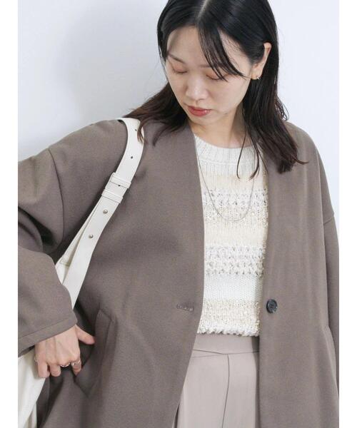 Samansa Mos2 blue（サマンサモスモスブルー）の「マルチスタイルVネックコート（その他アウター・レディース・ブラック/カーキ/グレー/オフホワイト・L/M）」の22枚目の写真