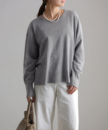 ウールカシミヤクルーネックプルオーバー