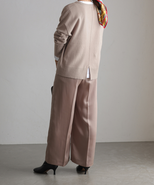 La TOTALITE（ラトータリテ）の「ウールカシミヤクルーネックプルオーバー（ニット/セーター・レディース・ラベンダー/ベージュ/ホワイト/チャコールグレー・FREE）」の16枚目の写真