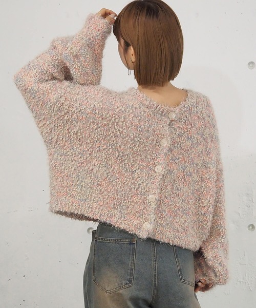 tiptop(ティップトップ)の「【前後2way】ミックスフェザーショート丈カーディガン(カーディガン/ボレロ・レディース・ホワイト系その他/レッド/ネイビー/アイボリー・FREE)」の10枚目の写真