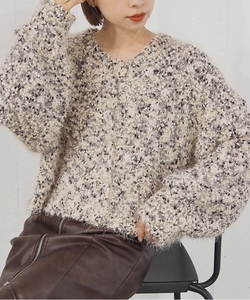 tiptop(ティップトップ)の「【前後2way】ミックスフェザーショート丈カーディガン(カーディガン/ボレロ・レディース・ホワイト系その他/レッド/ネイビー/アイボリー・FREE)」の18枚目の写真