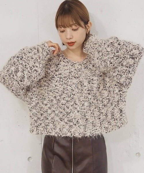 tiptop(ティップトップ)の「【前後2way】ミックスフェザーショート丈カーディガン(カーディガン/ボレロ・レディース・ホワイト系その他/レッド/ネイビー/アイボリー・FREE)」の19枚目の写真