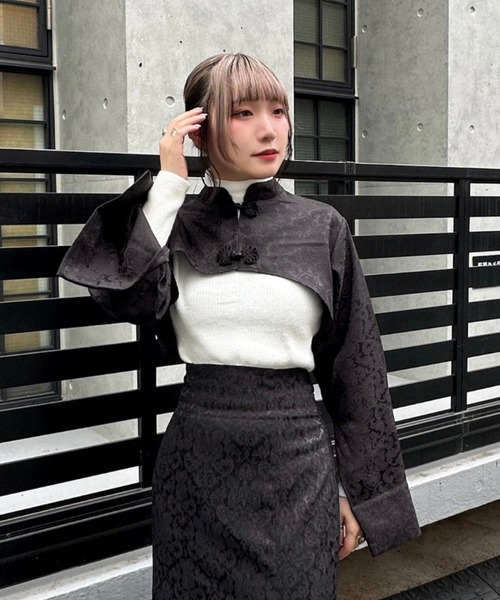 Mavie..7（メヴィセットゥ）の「【Mavie..7】ボレロブラウス+ボトルネックニット（シャツ/ブラウス・レディース・ブラック・FREE）」の3枚目の写真