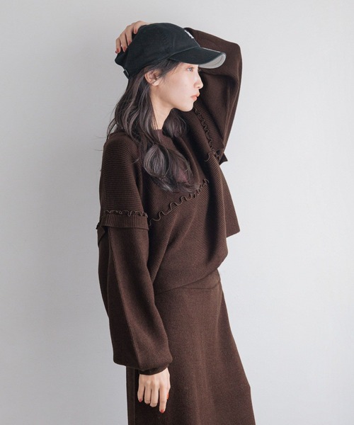 LOWRYS FARM（ローリーズファーム）の「メローニットSETUP 160647（ワンピース・レディース・ブラック/ブラウン/ブルー/アイボリー・FREE）」の18枚目の写真