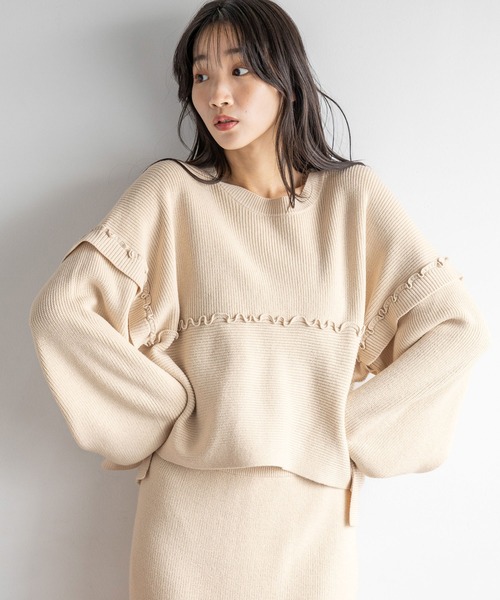 LOWRYS FARM（ローリーズファーム）の「メローニットSETUP 160647（ワンピース・レディース・ブラック/ブラウン/ブルー/アイボリー・FREE）」の10枚目の写真