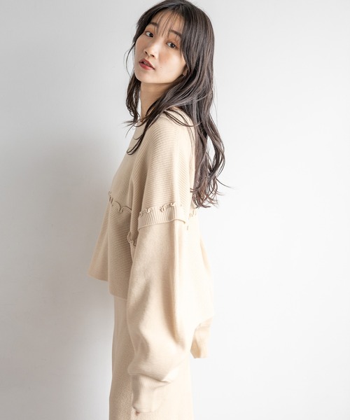 LOWRYS FARM（ローリーズファーム）の「メローニットSETUP 160647（ワンピース・レディース・ブラック/ブラウン/ブルー/アイボリー・FREE）」の11枚目の写真