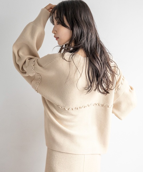 LOWRYS FARM（ローリーズファーム）の「メローニットSETUP 160647（ワンピース・レディース・ブラック/ブラウン/ブルー/アイボリー・FREE）」の12枚目の写真