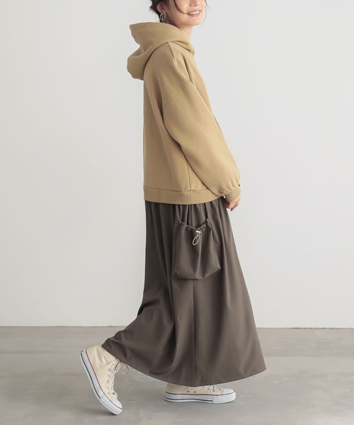 n'OrLABEL（ノアールレーベル）の「【機能素材】『裏起毛異素材ドッキングフードワンピース』（ワンピース・レディース・ブラック/杢グレー/マスタード・FREE）」の3枚目の写真