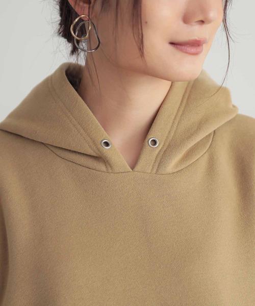 n'OrLABEL（ノアールレーベル）の「【機能素材】『裏起毛異素材ドッキングフードワンピース』（ワンピース・レディース・ブラック/杢グレー/マスタード・FREE）」の9枚目の写真