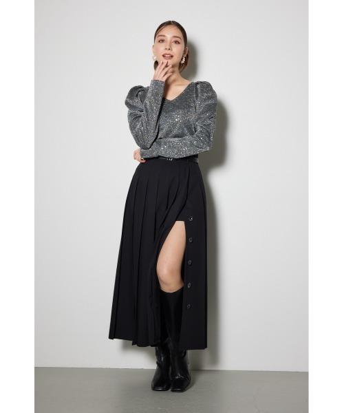 rienda（リエンダ）の「スパークリングギャザースリーブカットトップス（Tシャツ/カットソー・レディース・ライトピンク/グレー/ホワイト・FREE）」の12枚目の写真