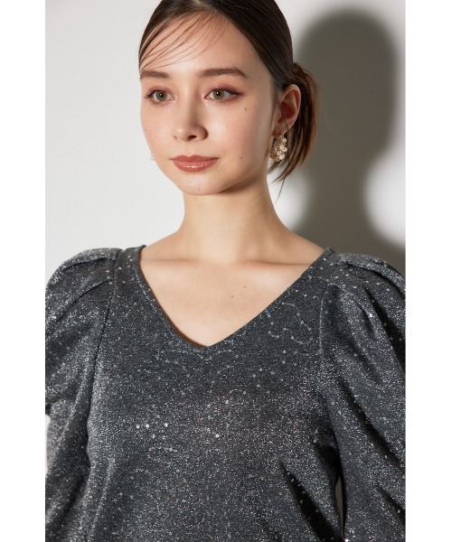 rienda（リエンダ）の「スパークリングギャザースリーブカットトップス（Tシャツ/カットソー・レディース・ライトピンク/グレー/ホワイト・FREE）」の16枚目の写真