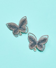 gargle（ガーグル）の「gargle ガーグル：embroidery papillon　刺繍　蝶　クリップ（バレッタ/ヘアクリップ）」