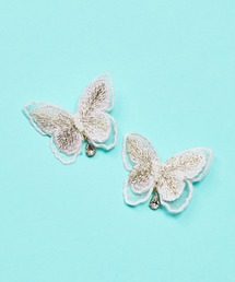 gargle（ガーグル）の「gargle ガーグル：embroidery papillon　刺繍　蝶　クリップ（バレッタ/ヘアクリップ）」