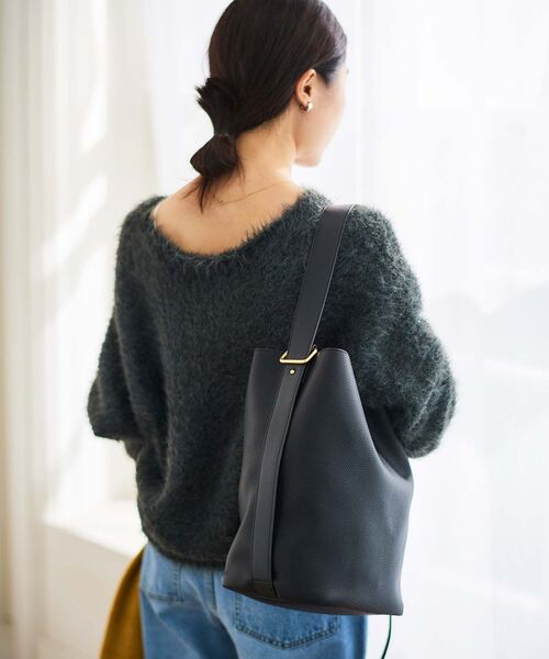 le.coeur blanc（ルクールブラン）の「ソフトホーボーバッグ（ショルダーバッグ・レディース・ブラック/ベージュ・FREE）」の13枚目の写真