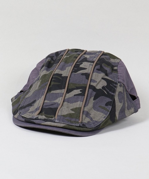 SPINNS（スピンズ）の「カモフラ柄ハンチング（ハンチング/ベレー帽・レディース・ベージュ/カーキ・ONESIZE）」の2枚目の写真