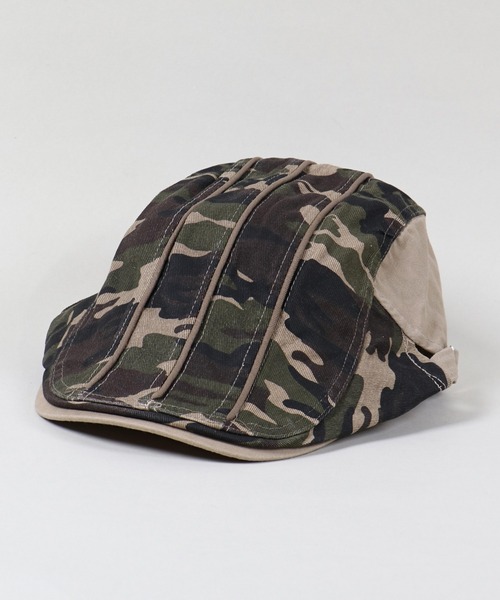 SPINNS（スピンズ）の「カモフラ柄ハンチング（ハンチング/ベレー帽・レディース・ベージュ/カーキ・ONESIZE）」の4枚目の写真