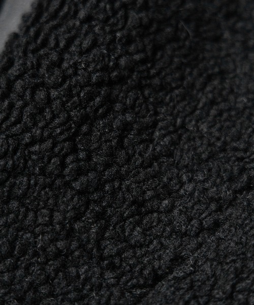 2color 】フェイクレザーベルテッドボアムートンジャケット ／ fake