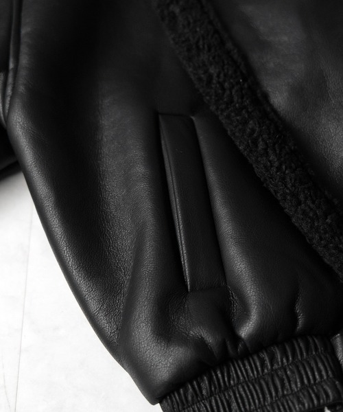 otome3　レザー　中綿　ファー　ベルテッド　コート　黒 レッキスファー ラムレザーコート 中綿入り ロングコート 1349