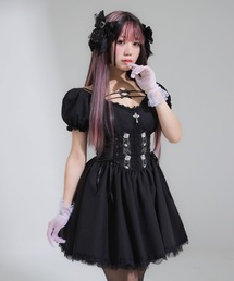 薔薇」に該当するワンピース（ブラック/黒色系）ファッション
