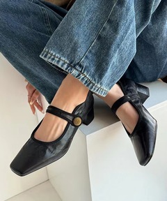 【美品】E.PORSELLI×FRAMeWORK 別注バレエシューズ ブラック PORSELLI/ポルセリ 別注ゴムストラップバレエシューズ（バレエ