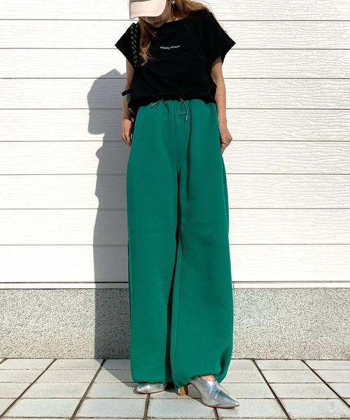 Q(キュー)の「ダンボールワイドシルエットパンツ(その他パンツ・レディース・チャコールグレー/グリーン・MEDIUM)」の10枚目の写真