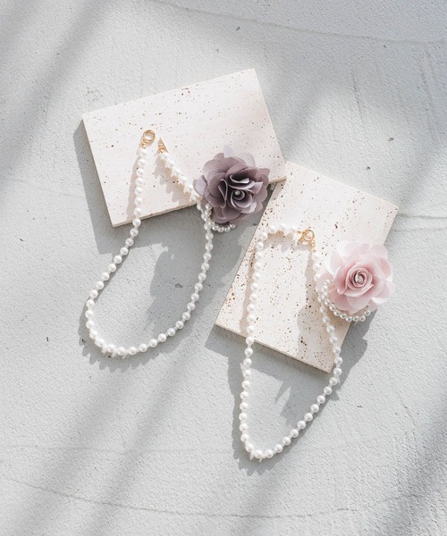 GLOBAL WORK（グローバルワーク）の「シェルパール&コサージュ/250497（ネックレス・レディース・ピンク/グレー・ONE SIZE）」の4枚目の写真