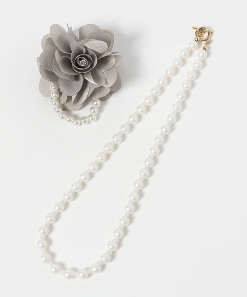 GLOBAL WORK（グローバルワーク）の「シェルパール&コサージュ/250497（ネックレス・レディース・ピンク/グレー・ONE SIZE）」の11枚目の写真