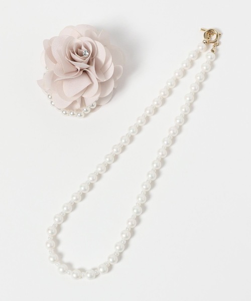 GLOBAL WORK（グローバルワーク）の「シェルパール&コサージュ/250497（ネックレス・レディース・ピンク/グレー・ONE SIZE）」の12枚目の写真