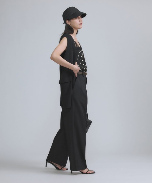 Chaos（カオス）の「Chaos(カオス)/シルクコンベスト　【セットアップ可】（ベスト・レディース・ホワイト/ネイビー/ブラック/クリーム/ネイビー系・FREE）」の11枚目の写真