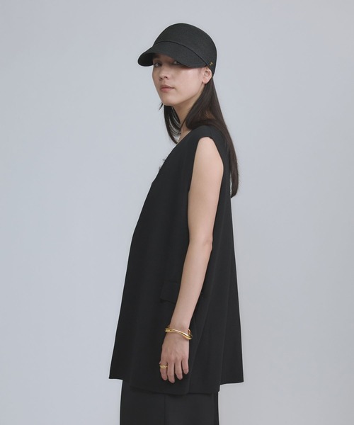 Chaos（カオス）の「Chaos(カオス)/シルクコンベスト　【セットアップ可】（ベスト・レディース・ホワイト/ネイビー/ブラック/クリーム/ネイビー系・FREE）」の14枚目の写真