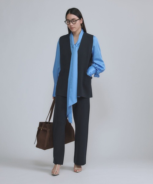 Chaos（カオス）の「Chaos(カオス)/シルクコンベスト　【セットアップ可】（ベスト・レディース・ホワイト/ネイビー/ブラック/クリーム/ネイビー系・FREE）」の21枚目の写真