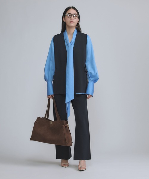 Chaos（カオス）の「Chaos(カオス)/シルクコンベスト　【セットアップ可】（ベスト・レディース・ホワイト/ネイビー/ブラック/クリーム/ネイビー系・FREE）」の22枚目の写真