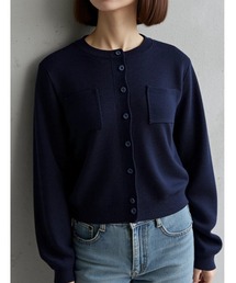 Edit Sheen（エディットシーン）の「ポケット付きクルーネックカーディガン（カーディガン/ボレロ）」