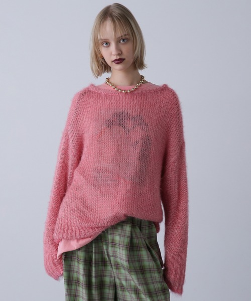 ROSE BUD(ローズバッド)の「ラメシアールーズニット(ニット/セーター・レディース・グレー/グリーン/ピンク・ONE SIZE)」の3枚目の写真