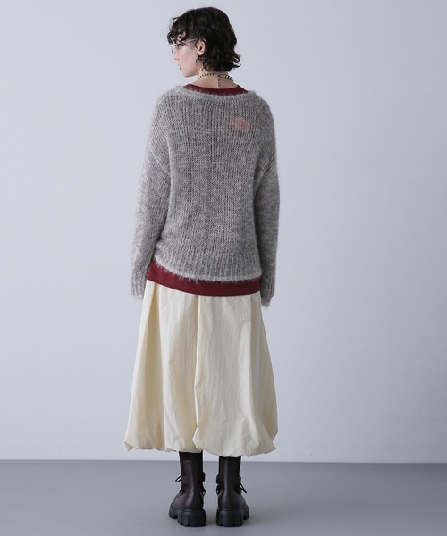 ROSE BUD(ローズバッド)の「ラメシアールーズニット(ニット/セーター・レディース・グレー/グリーン/ピンク・ONE SIZE)」の6枚目の写真