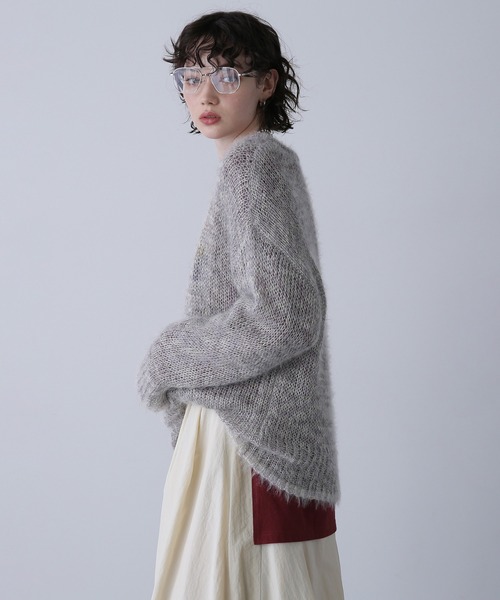 ROSE BUD(ローズバッド)の「ラメシアールーズニット(ニット/セーター・レディース・グレー/グリーン/ピンク・ONE SIZE)」の8枚目の写真