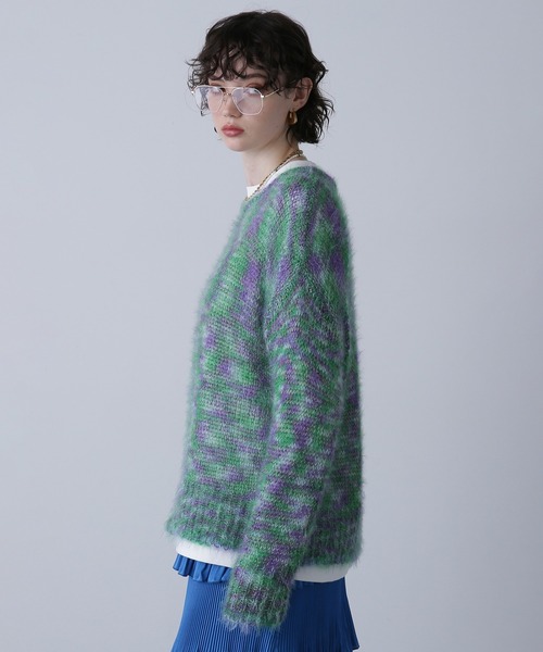 ROSE BUD(ローズバッド)の「ラメシアールーズニット(ニット/セーター・レディース・グレー/グリーン/ピンク・ONE SIZE)」の16枚目の写真