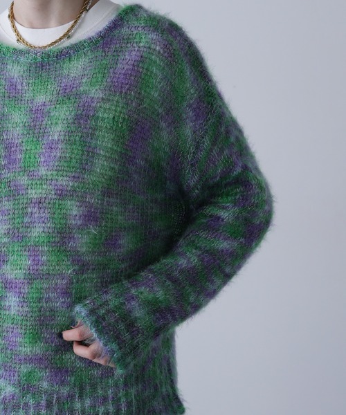 ROSE BUD(ローズバッド)の「ラメシアールーズニット(ニット/セーター・レディース・グレー/グリーン/ピンク・ONE SIZE)」の19枚目の写真