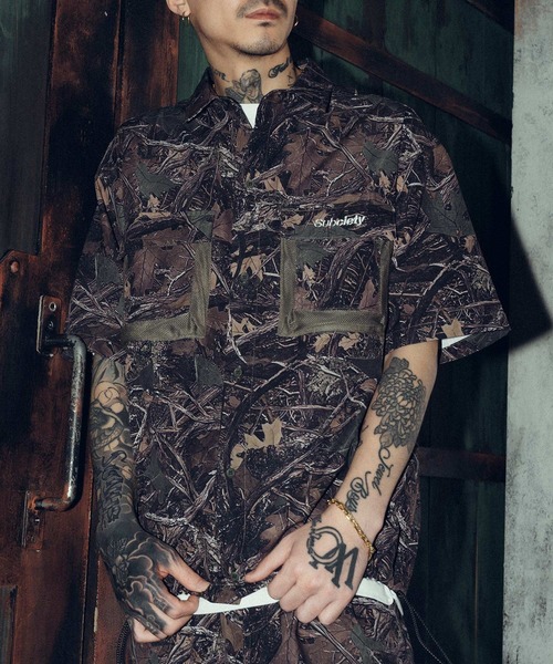 Subciety（サブサエティ）の「Ripstop cargo pocket shirt（シャツ/ブラウス・メンズ・ブラック/オリーブ/カモフラージュ・SMALL/MEDIUM/LARGE/X-LARGE）」の3枚目の写真