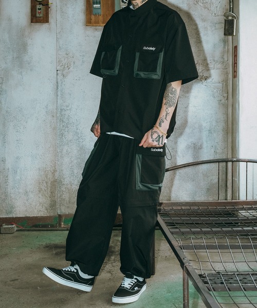 Subciety（サブサエティ）の「Ripstop cargo pocket shirt（シャツ/ブラウス・メンズ・ブラック/オリーブ/カモフラージュ・SMALL/MEDIUM/LARGE/X-LARGE）」の9枚目の写真